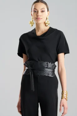 Vegan Luxe Lambskin Cut Out Obi Belt