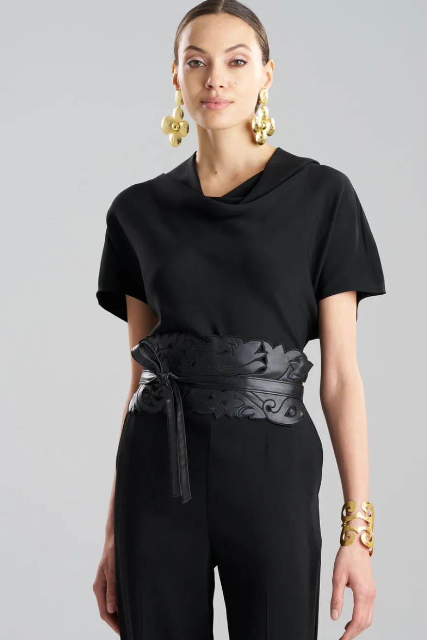 Vegan Luxe Lambskin Cut Out Obi Belt