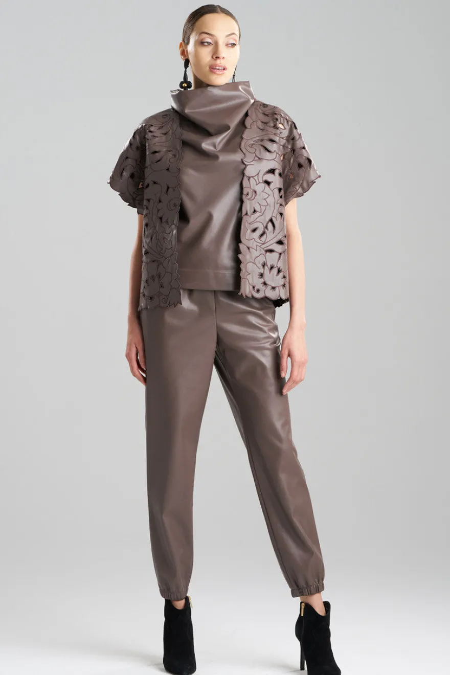Vegan Luxe Lambskin Embroidered Vest
