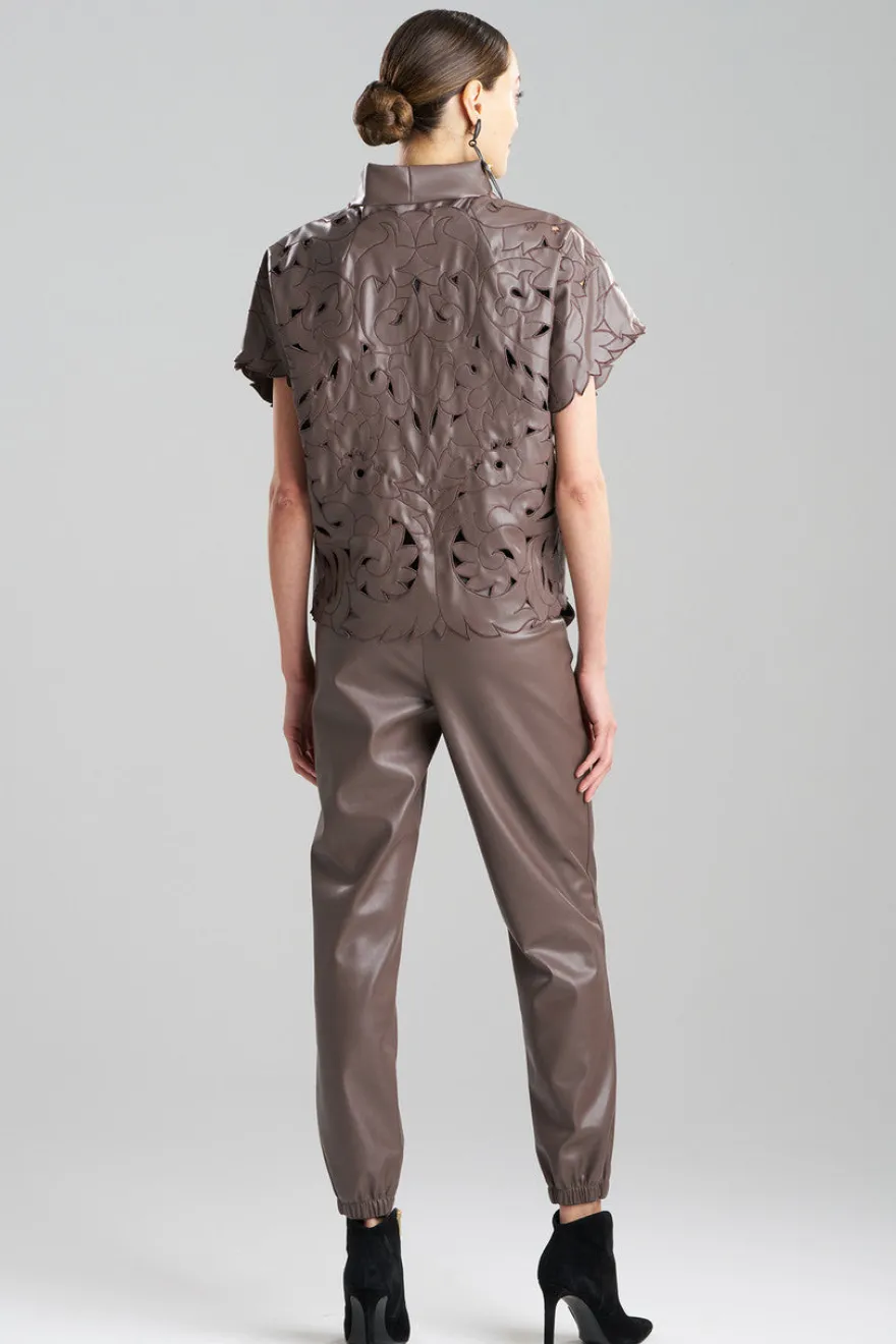 Vegan Luxe Lambskin Embroidered Vest