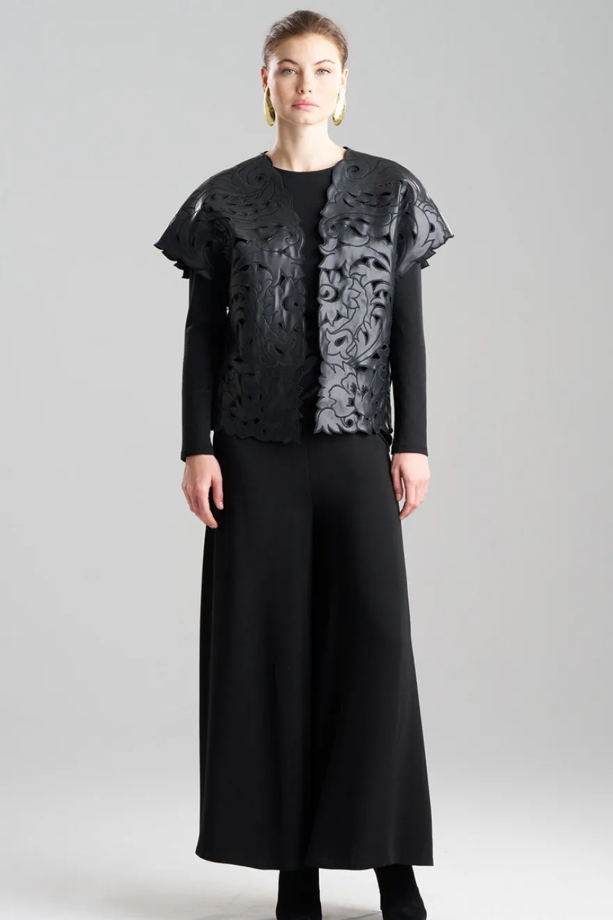 Vegan Luxe Lambskin Embroidered Vest