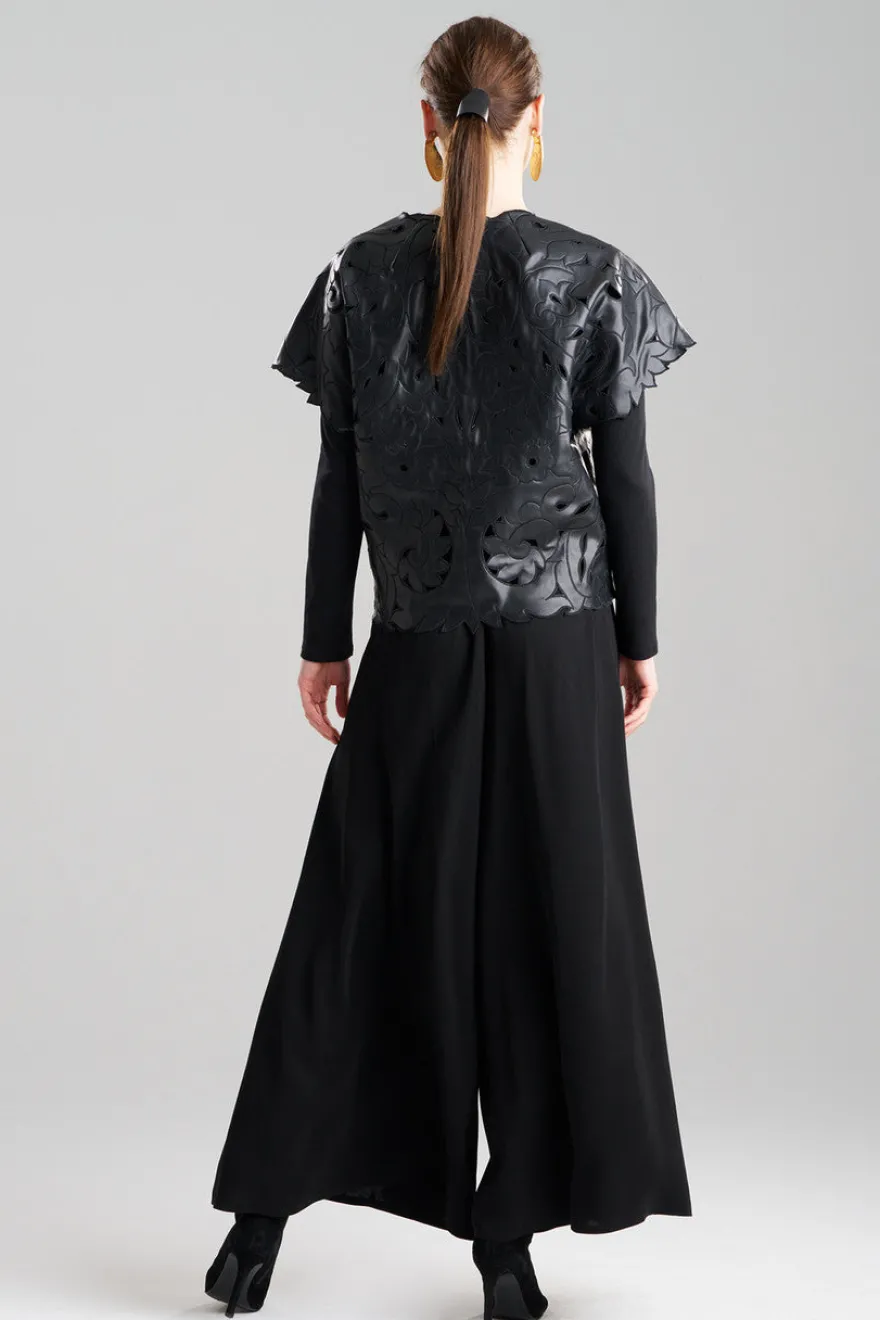 Vegan Luxe Lambskin Embroidered Vest