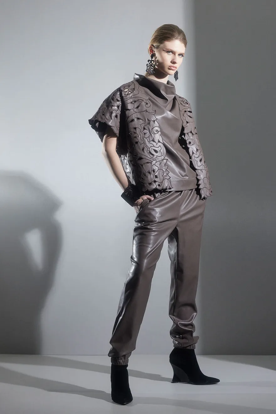 Vegan Luxe Lambskin Jogger Pants