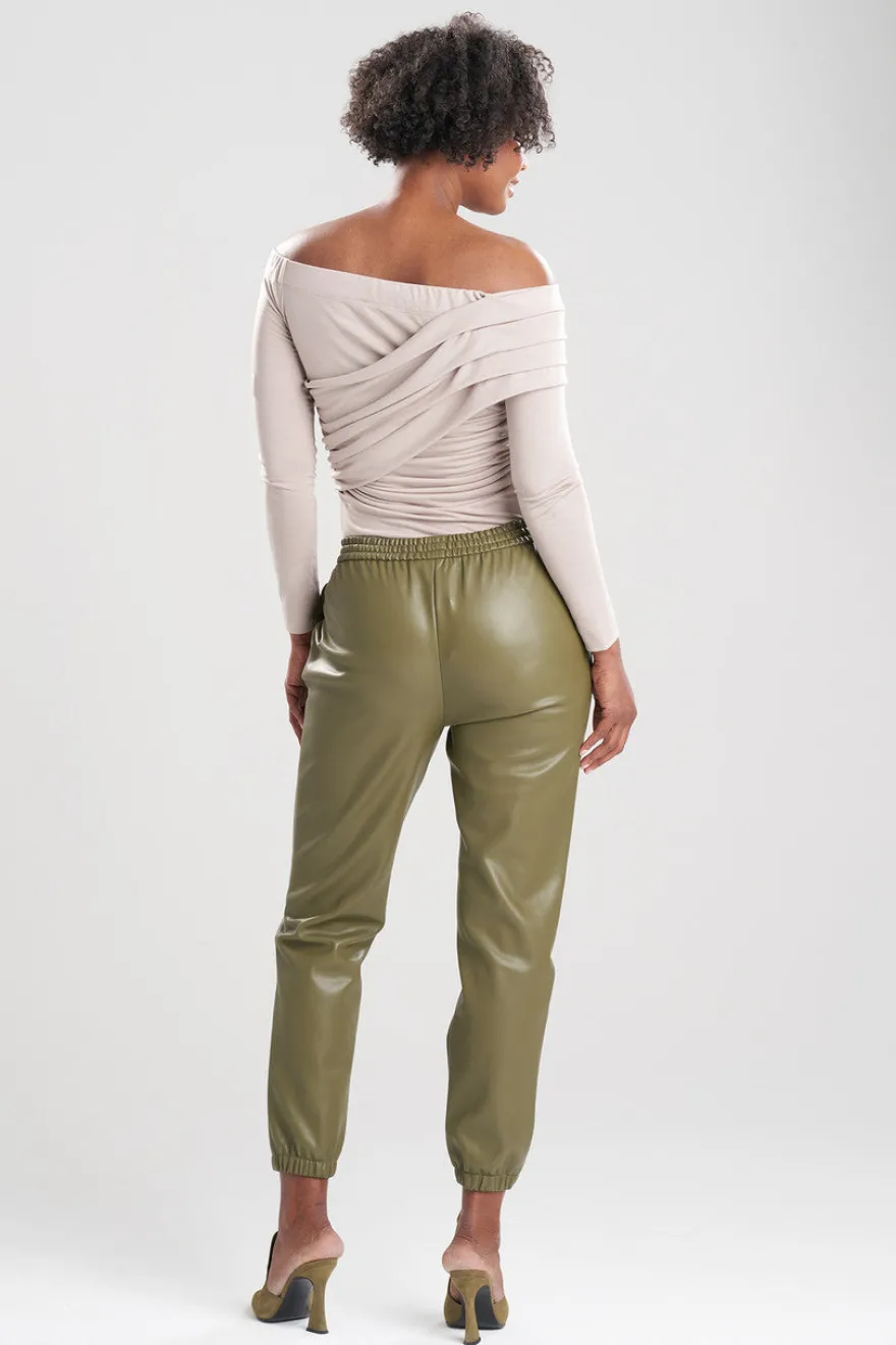 Vegan Luxe Lambskin Jogger Pants