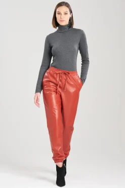 Vegan Luxe Lambskin Jogger Pants