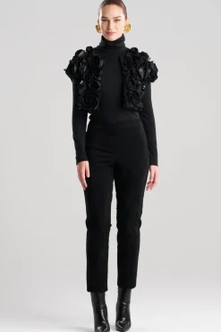 Vegan Luxe Suede 3D Floral Embroidered Vest