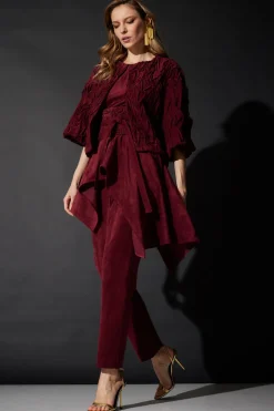 Vegan Luxe Suede Texture Embroidered Jacket