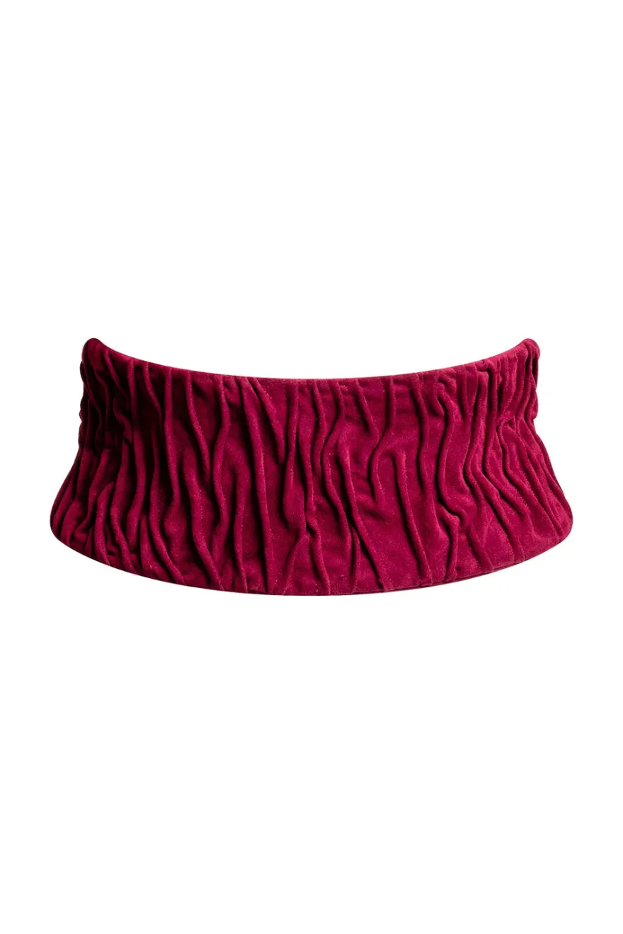 Vegan Luxe Suede Texture Embroidered Obi Belt