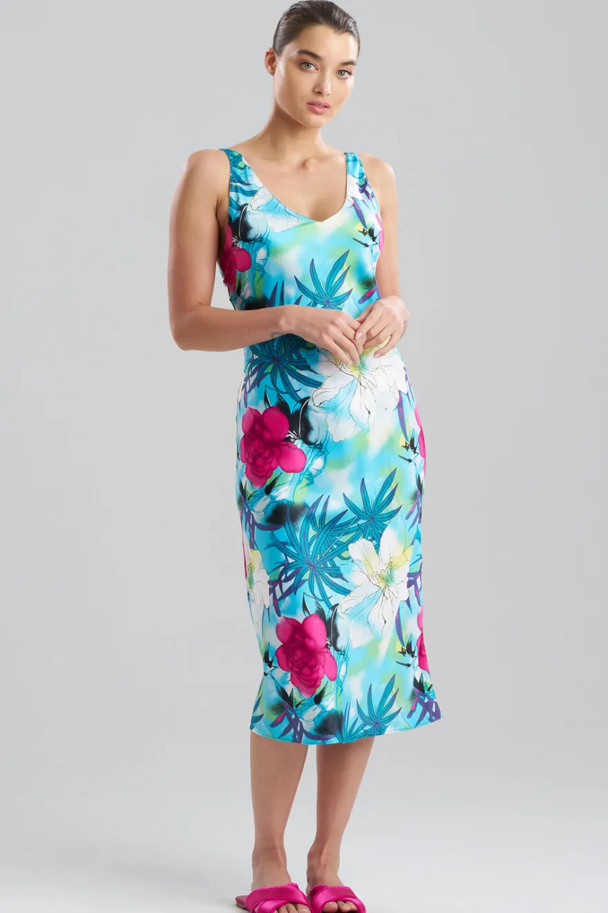 Viva Printed Satin Slip Dress