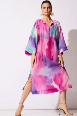 Watercolor Sheer Texture Caftan