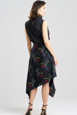 Yoru Embroidered Cotton Poplin Origami Asymmetric Skirt