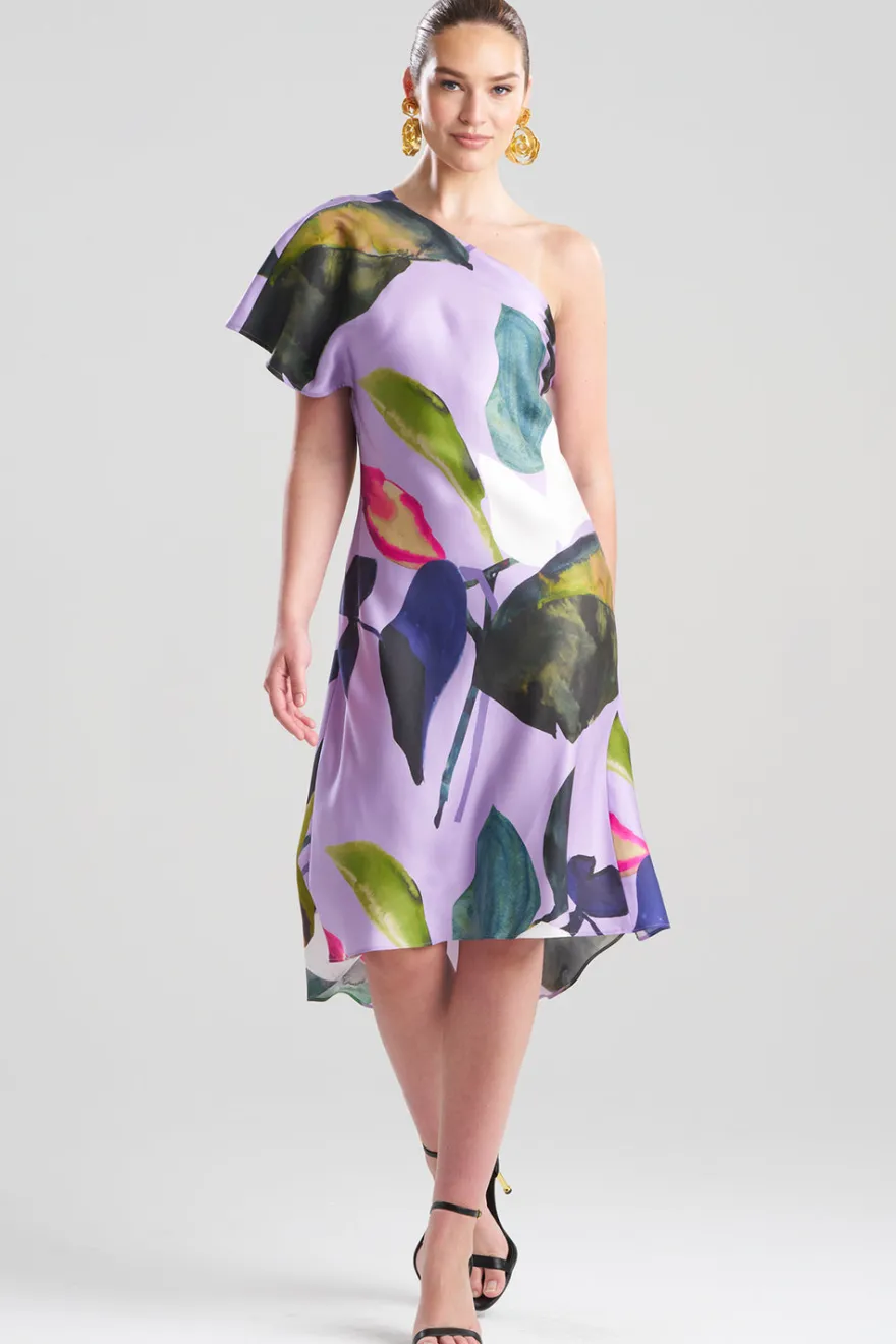 Yoru Silk Twill One Shoulder Dress
