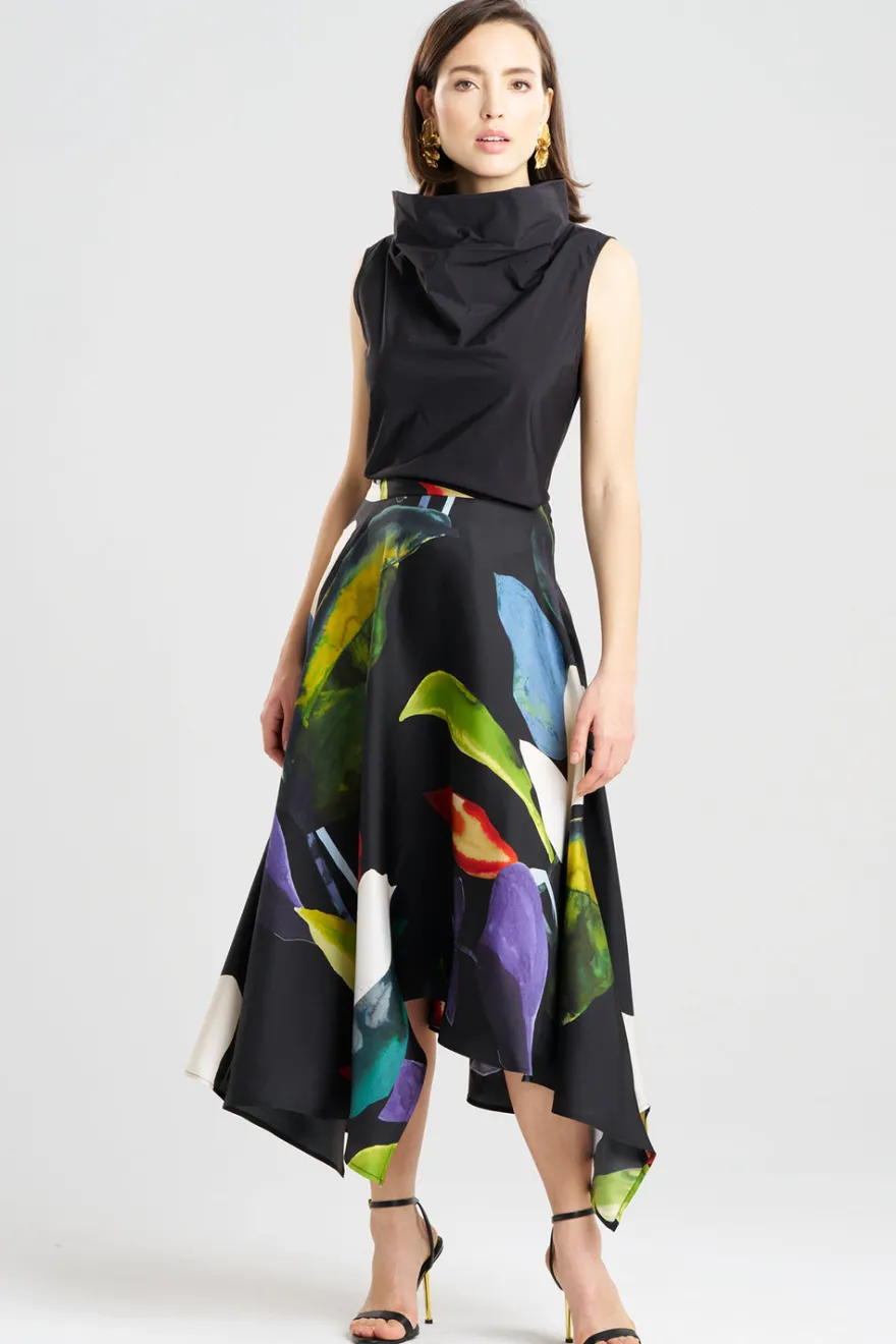 Yoru Silk Twill Origami Maxi Skirt