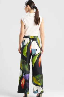 Yoru Silk Twill Wide Pull On Pants
