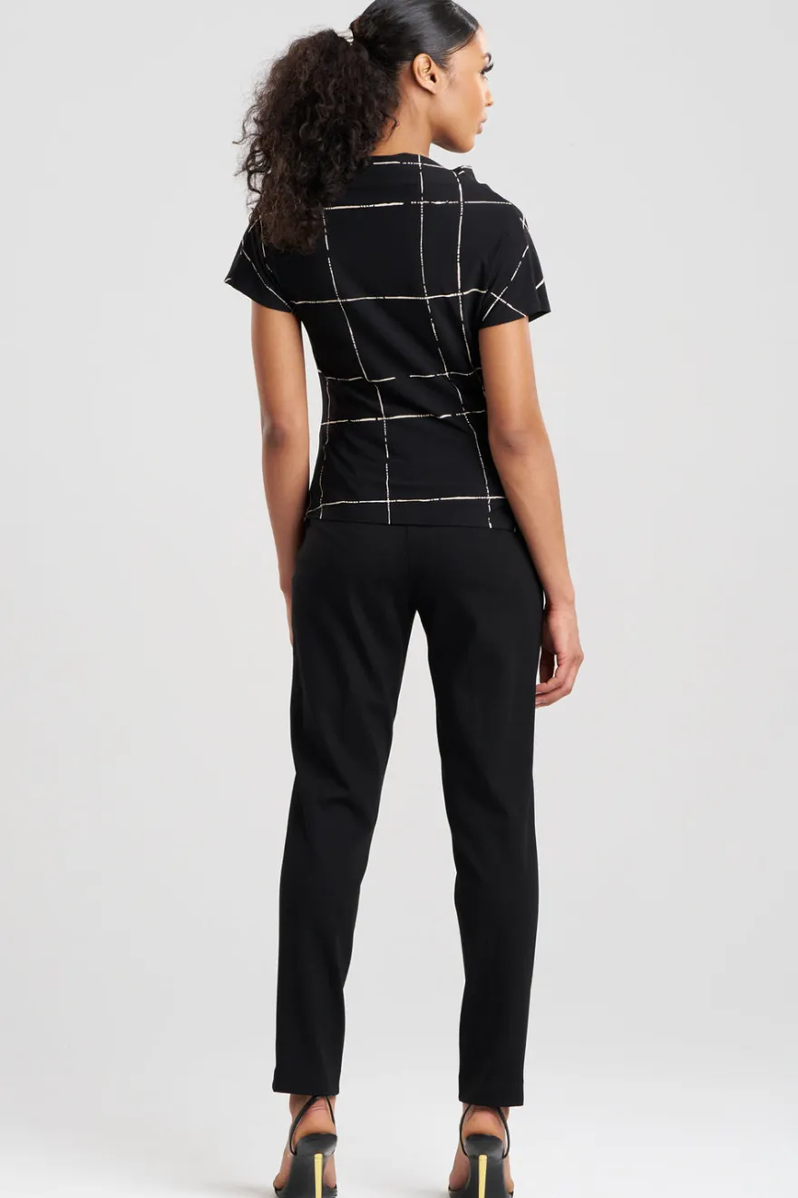 Zia Crepe Knit Asymmetric Drape Top