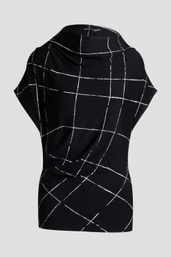 Zia Crepe Knit Asymmetric Drape Top